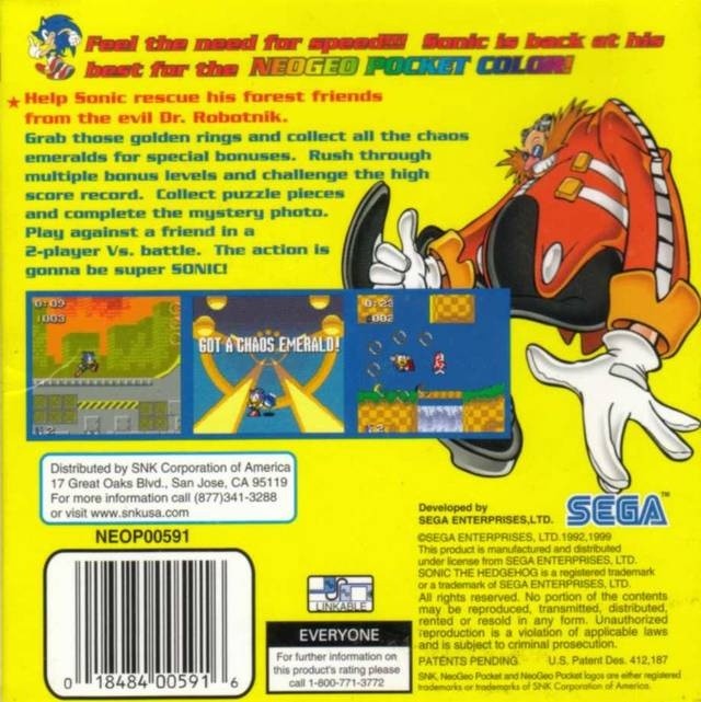 Sonic The Hedgehog Pocket Adventure cover