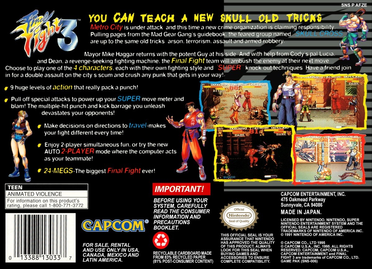 Capa do jogo Final Fight 3