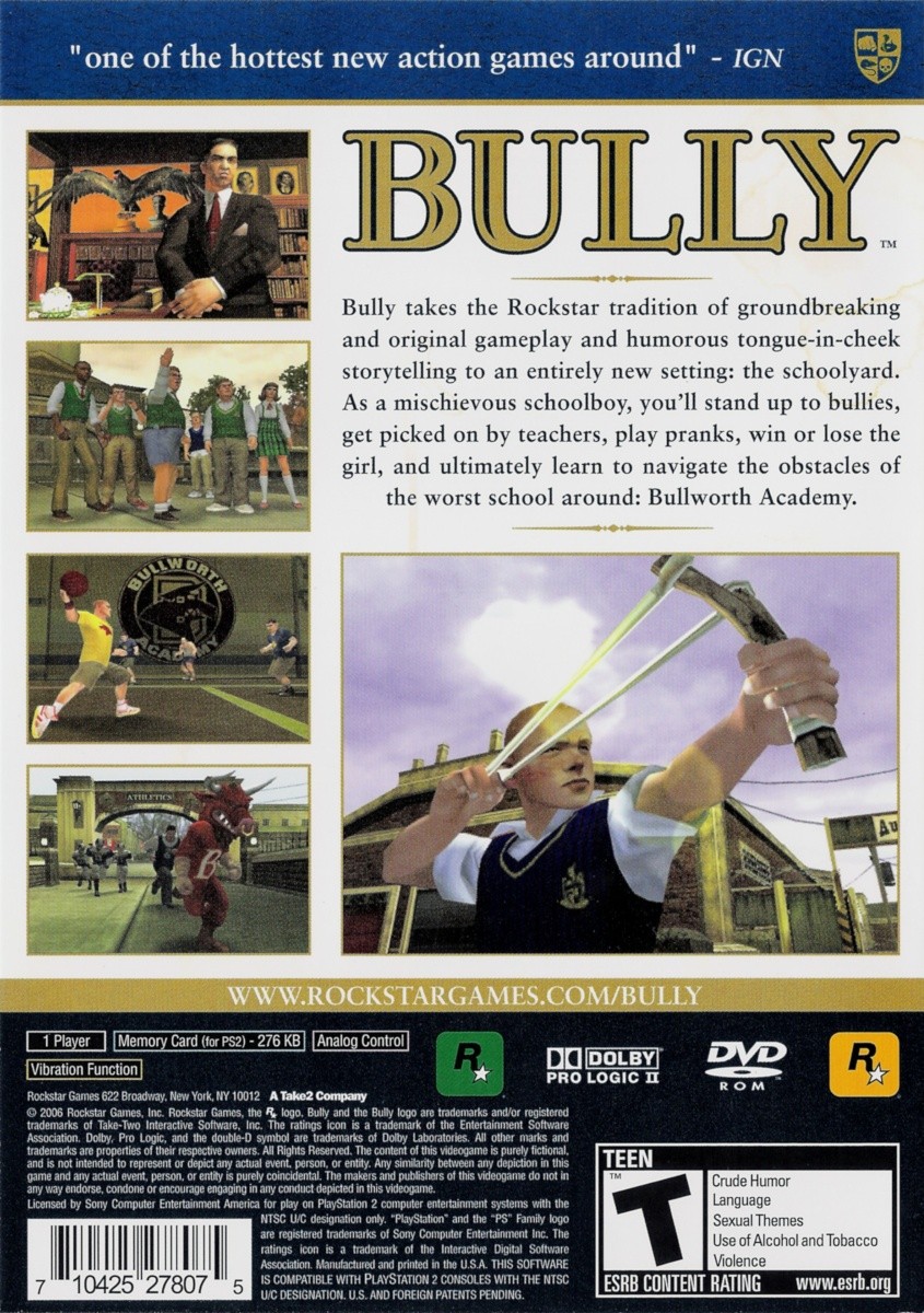 BULLY PS2 RIPADO EM FORMATO ISO [JOGOS DE PLAYSTATION 2] 