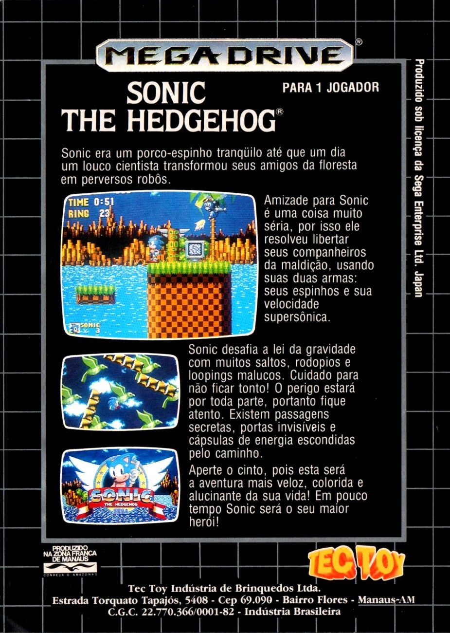 Jogo - Sonic The hedgehog - Sega Mega Drive