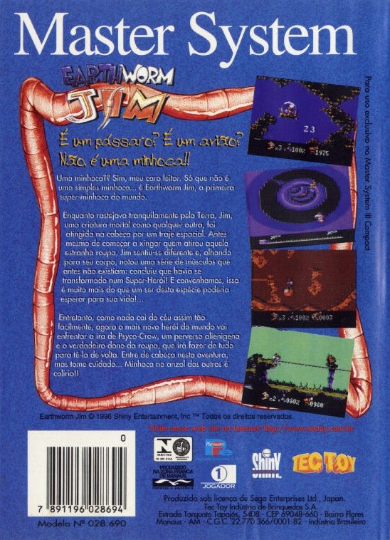 Earthworm Jim para Master System (1997)