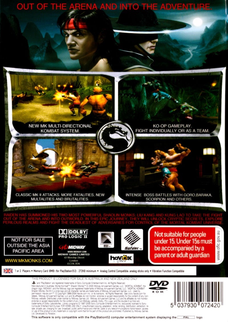 Mortal Kombat: Shaolin Monks cover