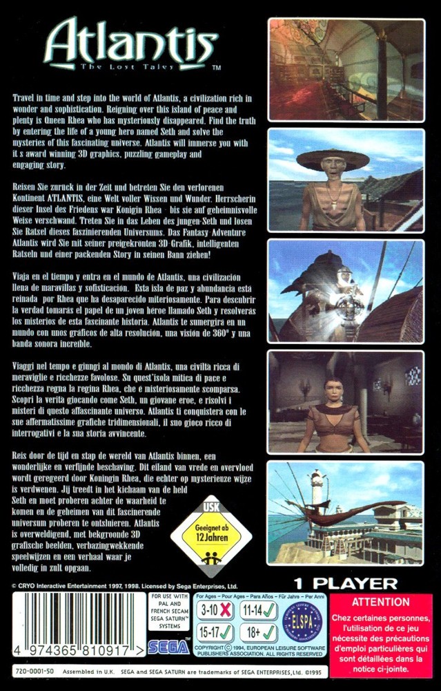 Atlantis The Lost Tales Para Sega Saturn 1998