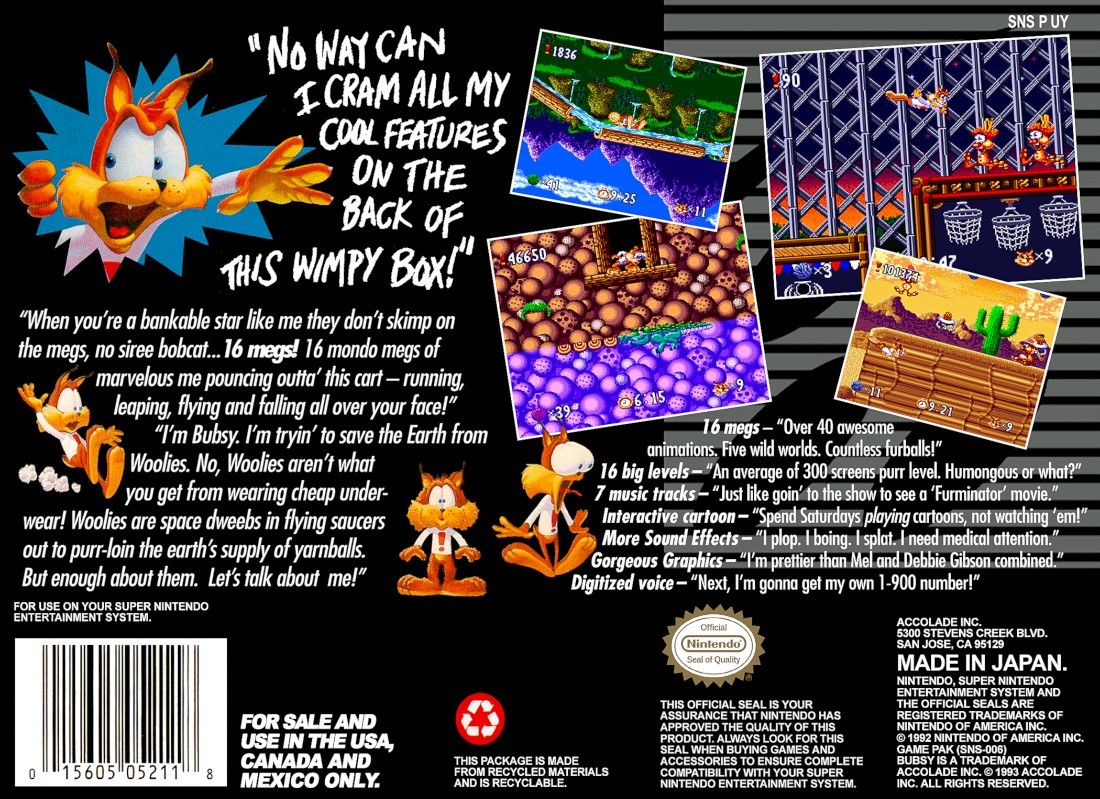 Bubsy in: Claws Encounters of the Furred Kind cover