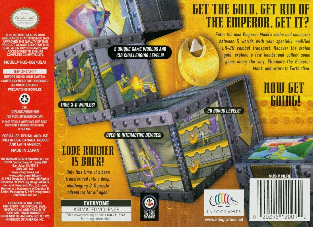 Lode Runner 3-D cover