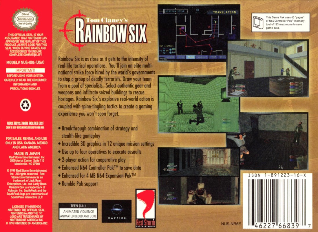 Tom Clancys Rainbow Six cover
