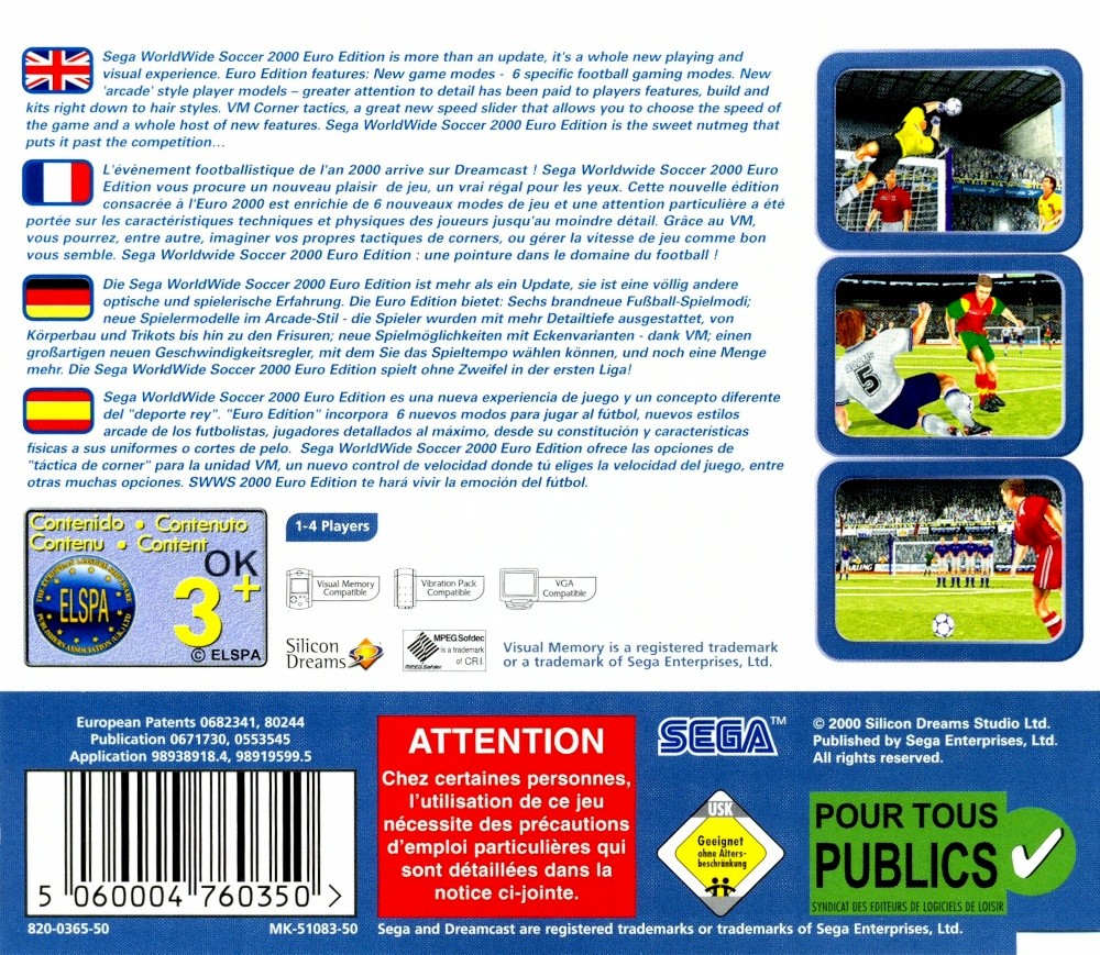 Sega Worldwide Soccer 2000: Euro Edition cover