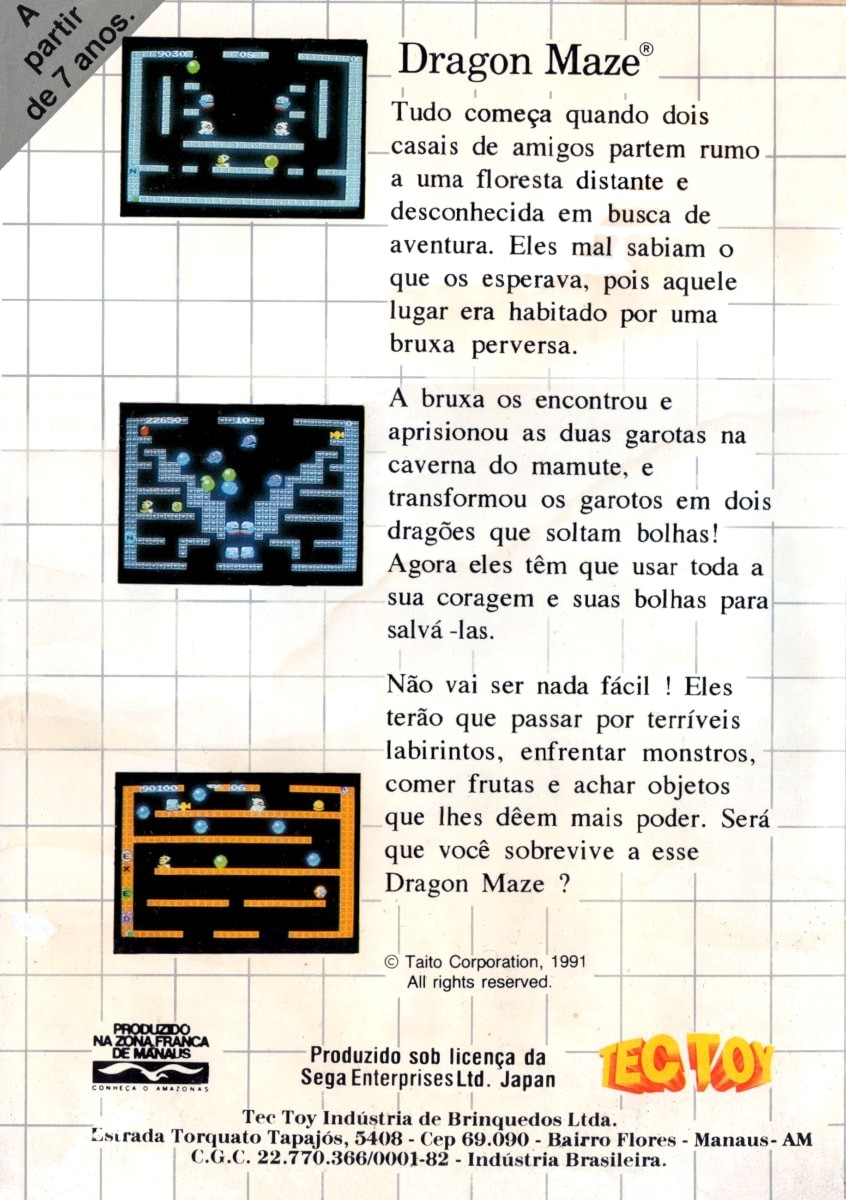 Bubble Bobble, JOGÃO do Master System 