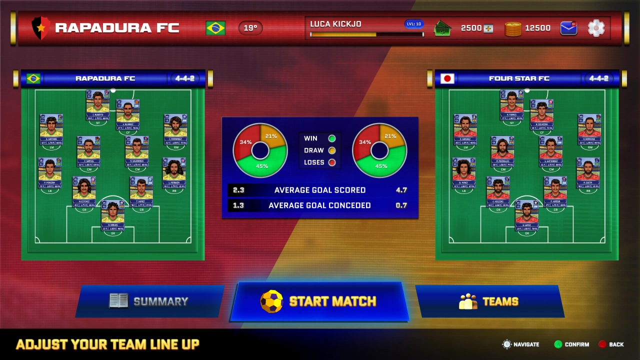 Screenshot of the game PIX Football Manager