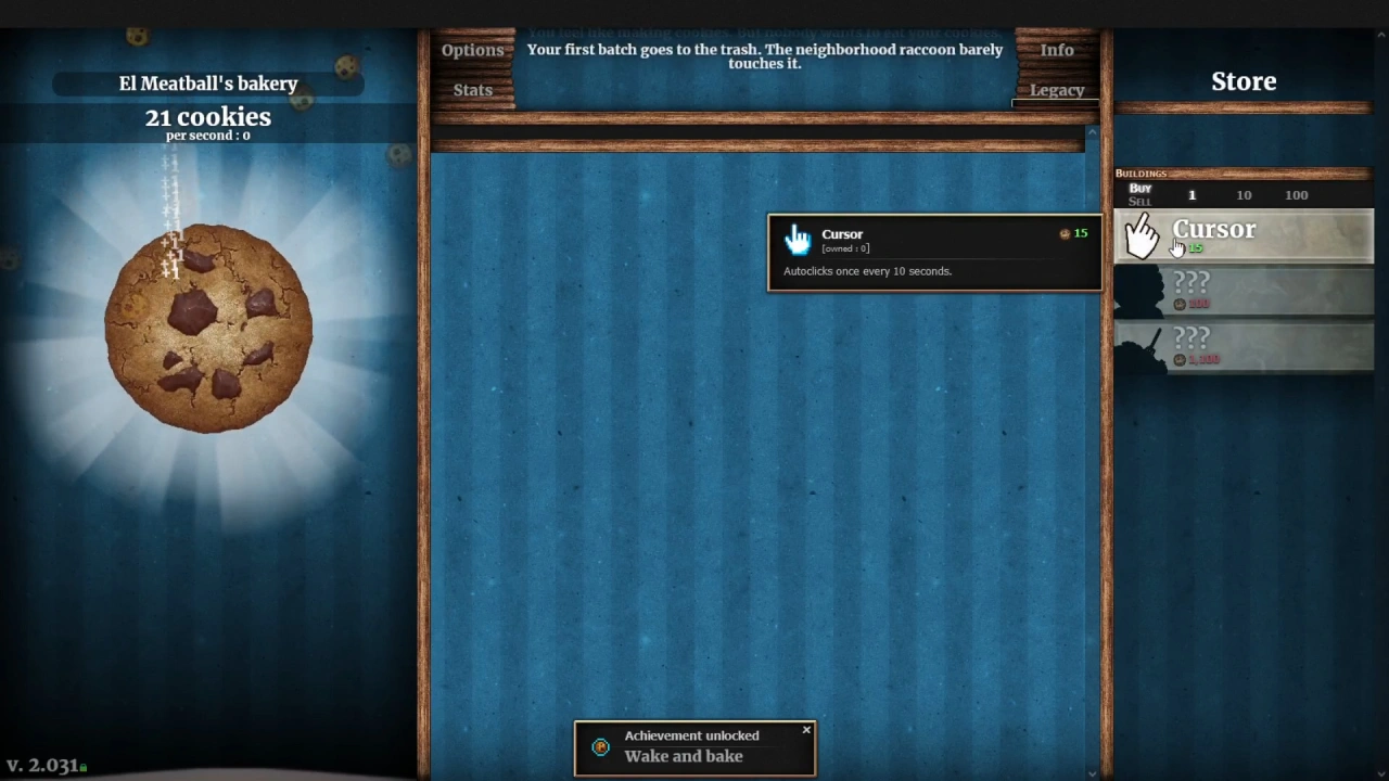 Screenshot of the game Cookie Clicker