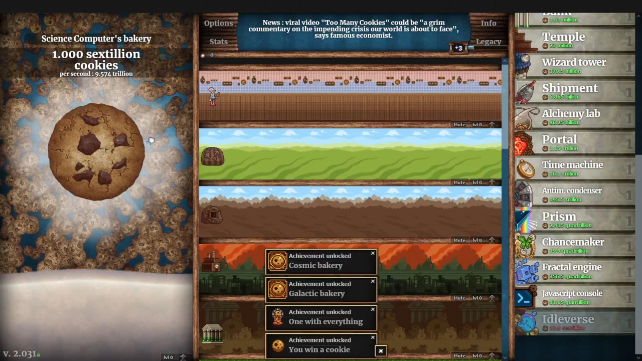 Screenshot of the game Cookie Clicker
