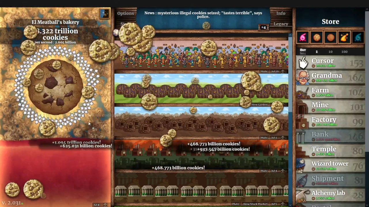 Screenshot of the game Cookie Clicker