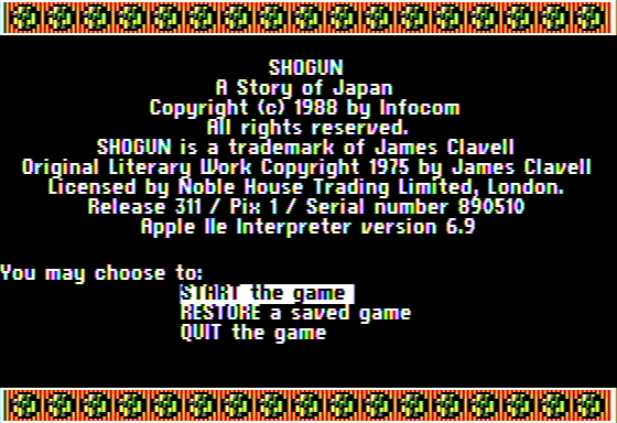 Screenshot of the game James Clavells Shogun