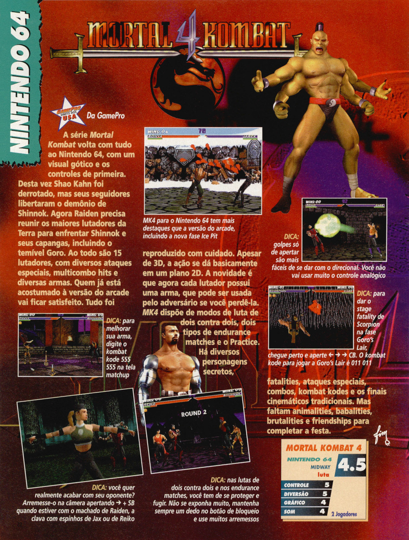 MK4 Mortal Kombat 4 NES 
