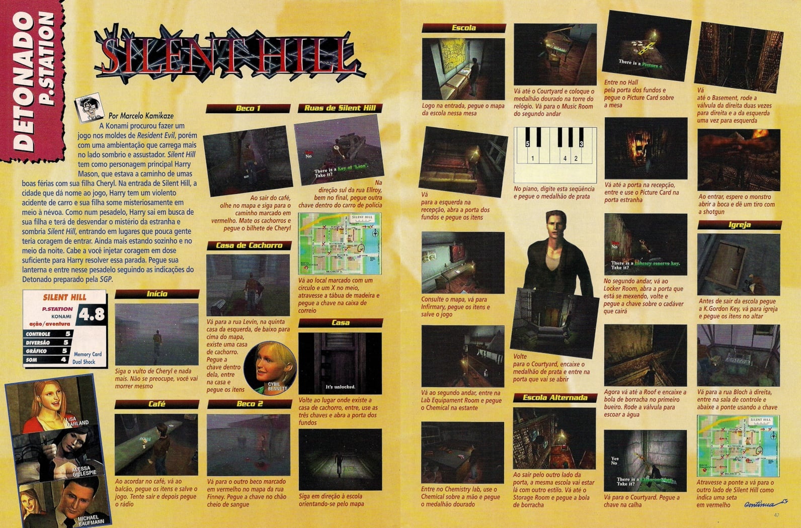 Detonado de Silent Hill do Playstation na Super GamePower Nº 61