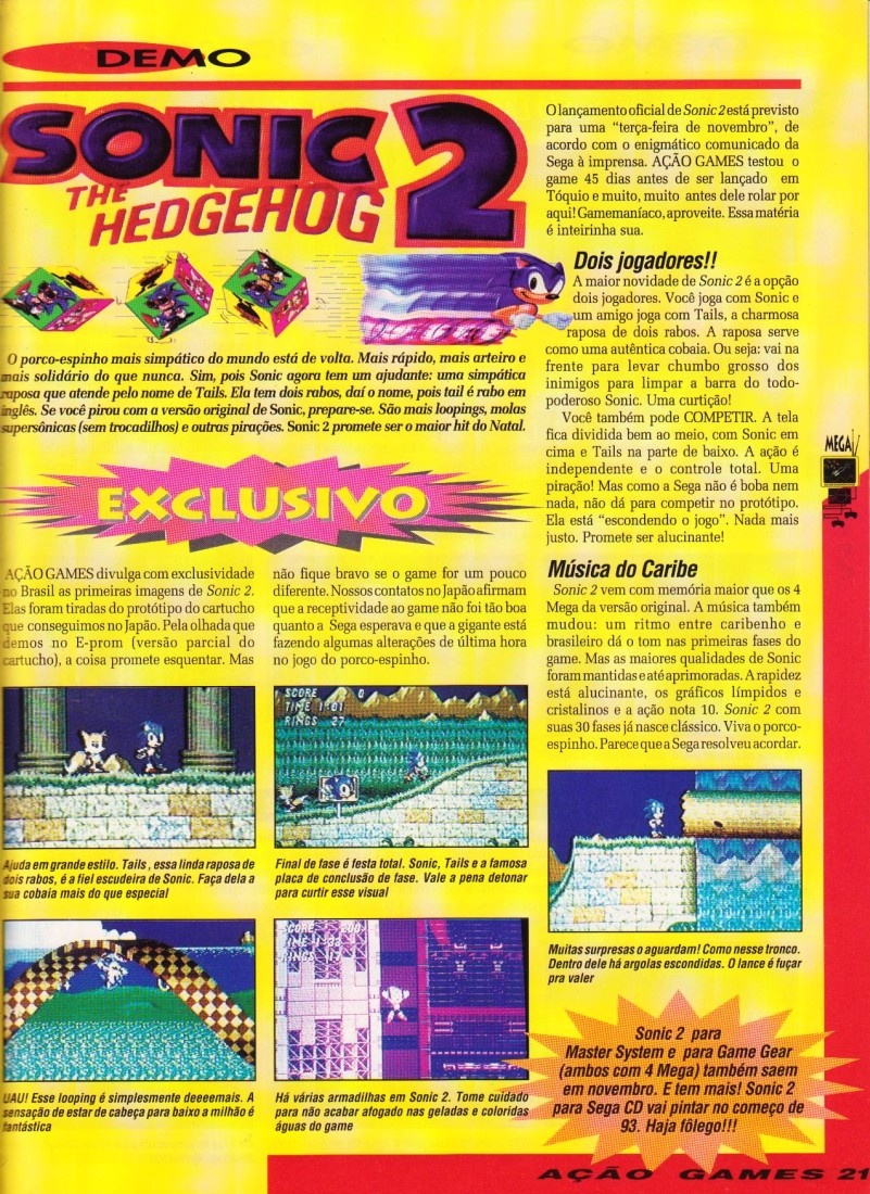 Sonic the Hedgehog 2 (Mega Drive): 30 anos de uma clássica continuação -  GameBlast