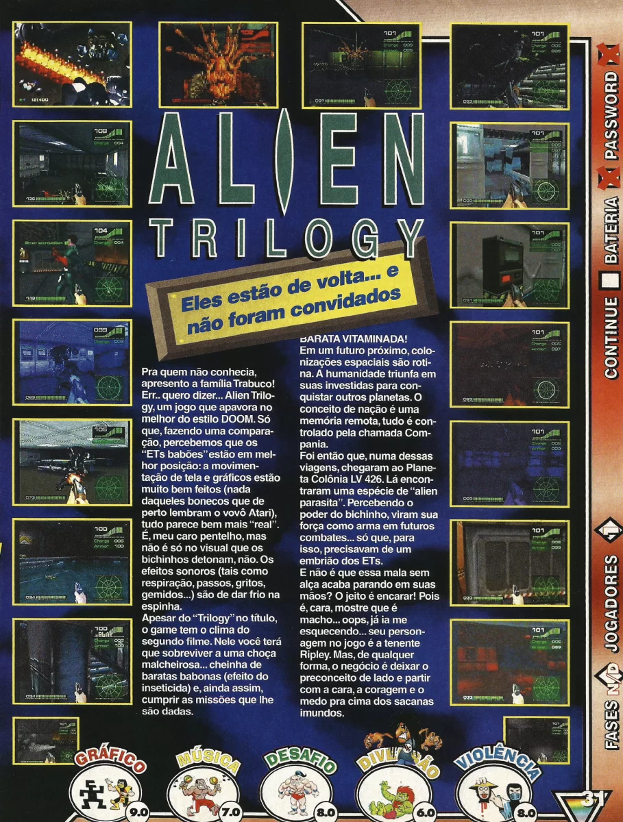 Alien Trilogy do Playstation na Game-X Nº 3