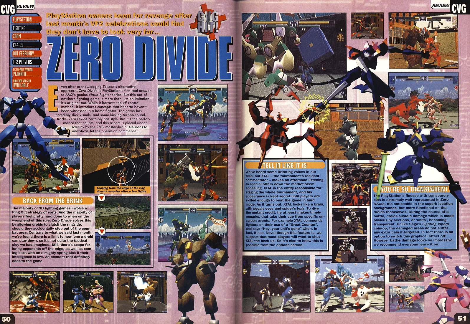 Zero Divide do Playstation na Computer and Video Games Nº 171