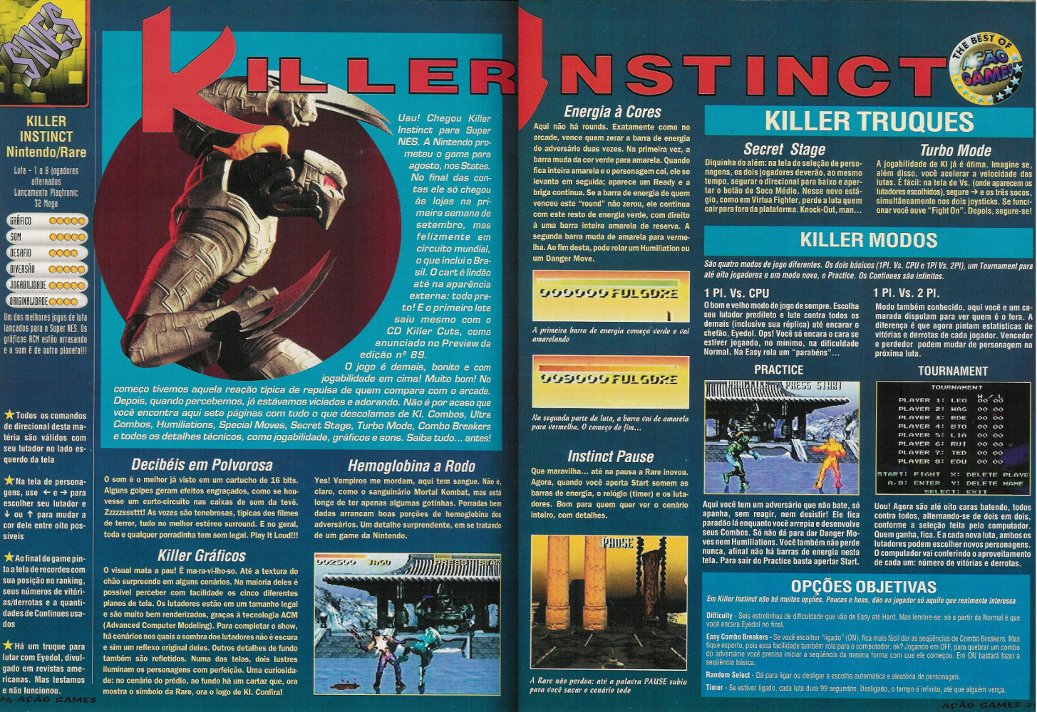 Killer Instinct of Super Nintendo in Ação Games nº 91